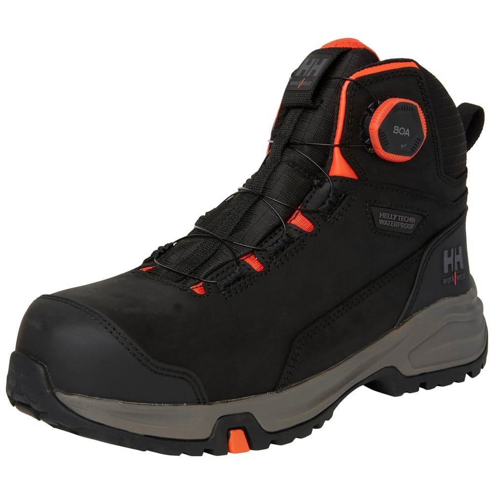 Helly Hansen 78443 Manchester LTR Mid BOA Waterproof S7S Safety Hiker Boot Black / Grey / UK 2 / EU 35