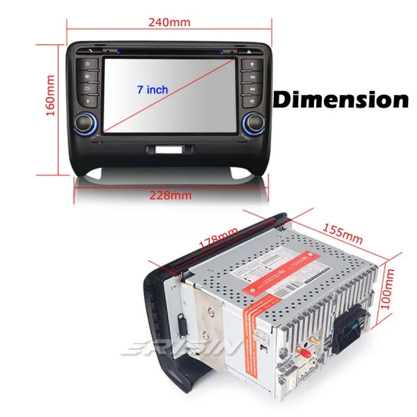 ES5179A CarPlay Android 10 Car GPS Stereo Head Unit Radio for Audi TT MK2 DAB+ 4G DVD OBD