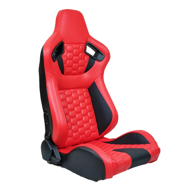 JIABEIR 9008 Red & Black High Quality Leather Adjustable Simulator Sim Bucket Car Racing Seats