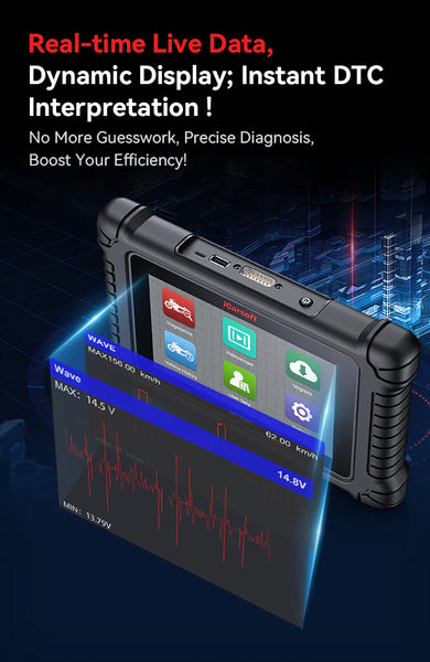 iCarsoft MT PRO OBDII 7" Screen Professional Multi-Systems Motorcycle Diagnostic Scan Tool compatible with 89 manufacturer brands of Motorbike Motorcycle