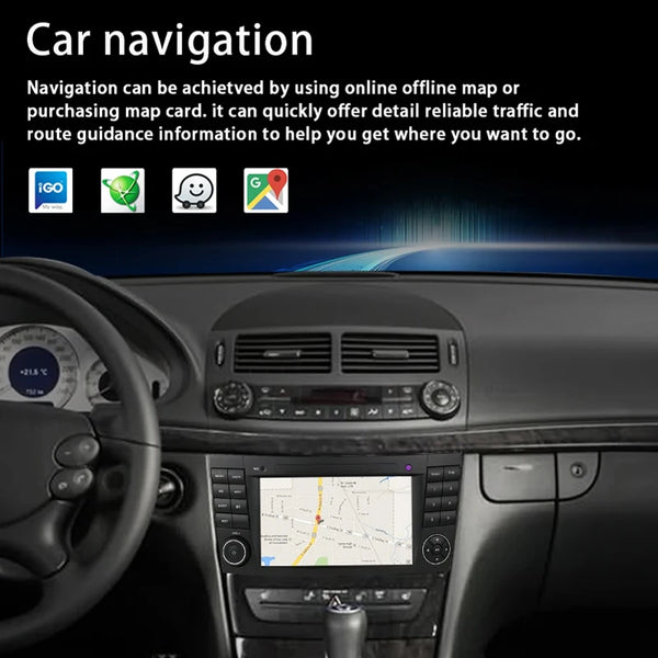 Junuse For Mercedes Benz E-class W211 E200 E220 E300 E350 E240 E280 CLS Car Auto Radio 2Din Android 12 Multimedia GPS Carplay BT