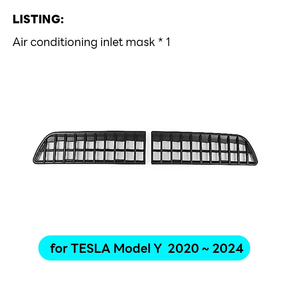 For Tesla Model Y 2020-2024 Car Lower Bumper Anti Insect Net Anti Dust Proof Inner Vent Grille Cover Insect-proof Front Cover