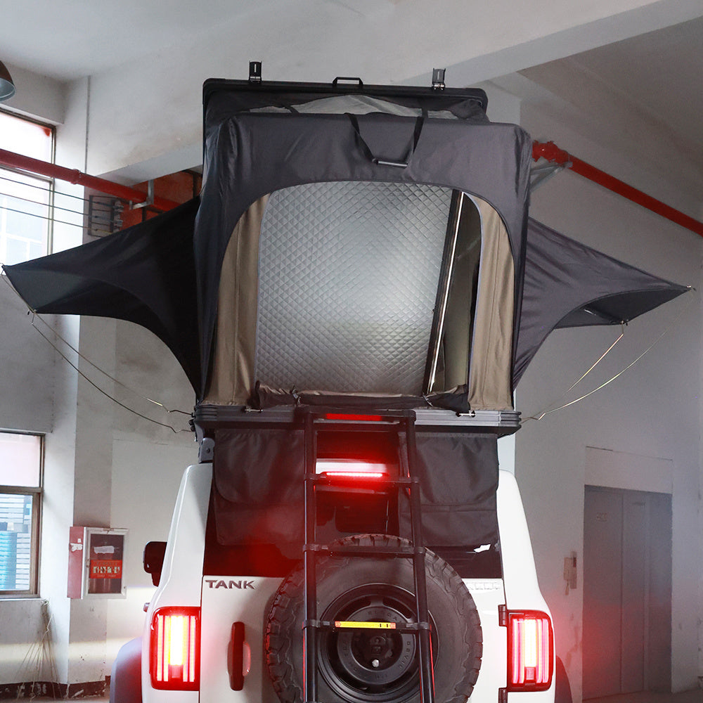 WEIER Vehicle Mounted Tent - For Car / RV / Pickup / Van / Camper / 4x4 + Ladder + 7cm Mattress + Light + Shoe Bag