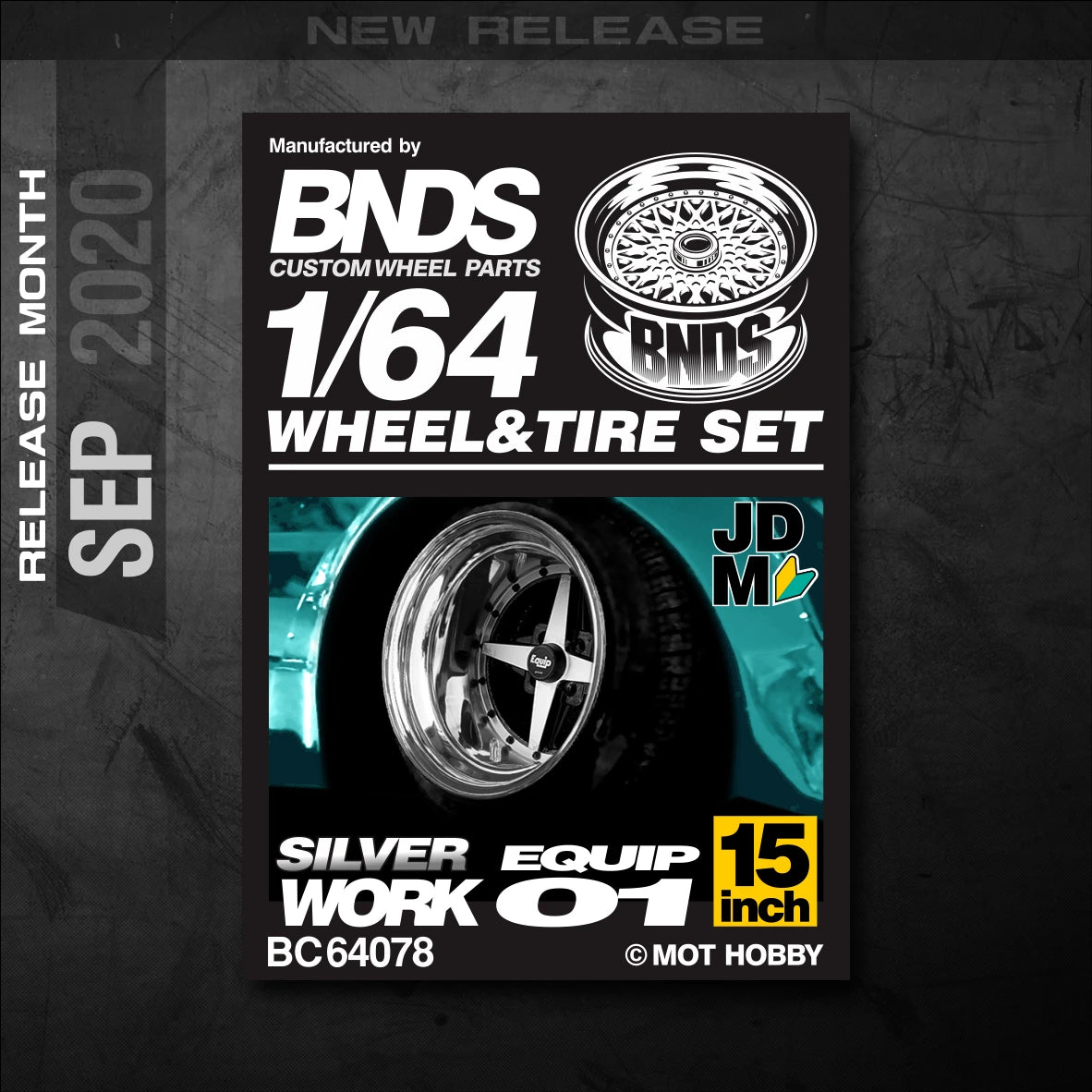 1/64 Alloy Wheels With Rubber Tires By BNDS Assembly Rims Modified Parts for Model Car Refitted VIP Style No.64053-64088