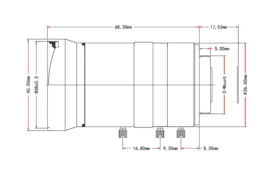 8-50mm C-Mount Zoom Lens for IMX477 Raspberry Pi High Quality Camera (Copy)