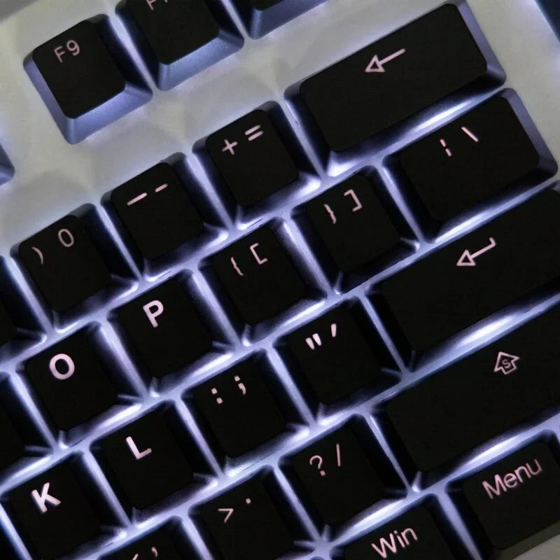 Tai-Hao Double Shot PBT Backlit Keycaps 108-Keys Set For Cherry MX Switch - Black