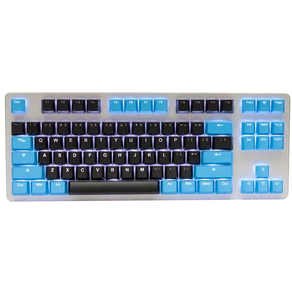 Tai-Hao Double Shot PBT Backlit Keycaps - Black + Deep Sky Blue