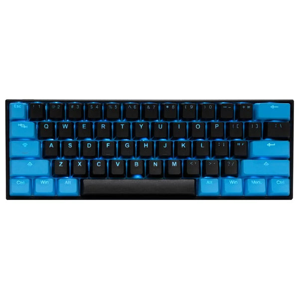 Tai-Hao Double Shot PBT Backlit Keycaps - Black + Deep Sky Blue