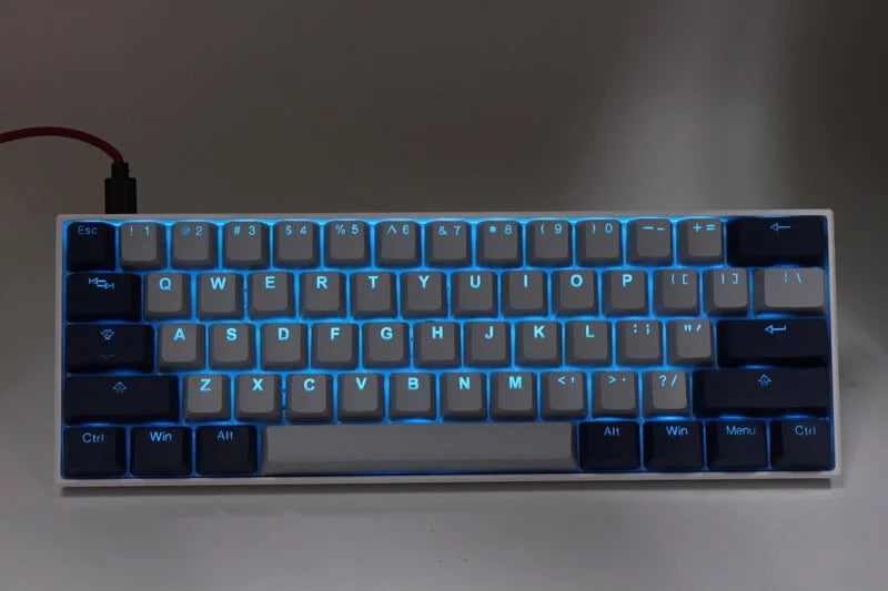 Tai-Hao PBT Double-Shot OEM Keycaps - Cool Gray & Navy Blue