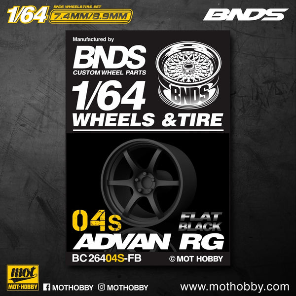 BNDS 1/64 Wheels With Rubber Tires ABS Assembly Rims Modified Parts for 1:64 Model Car VIP Style Detail-up Set New Clearance