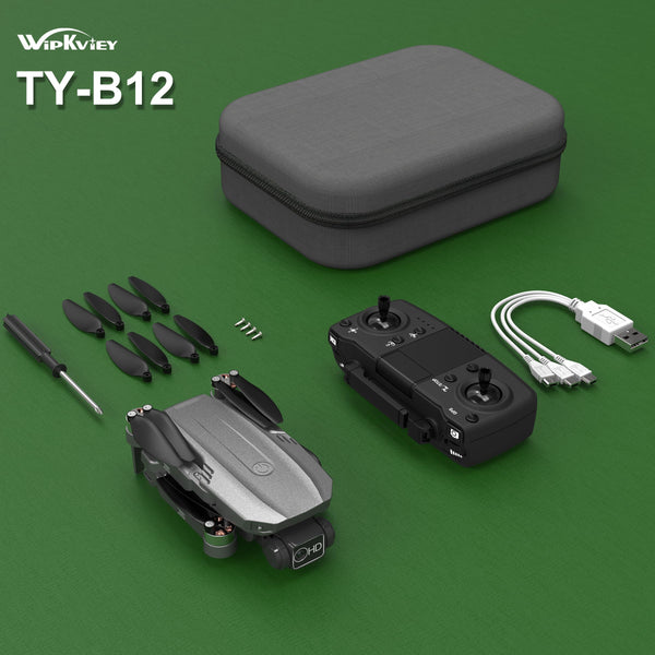 GPS Drone with Camera 4K Professional for Adults Beginners, B12 Foldable Professional RC Quadcopter with Brushless Motor, G WiFi Transmission, Optical Flow, Follow Me