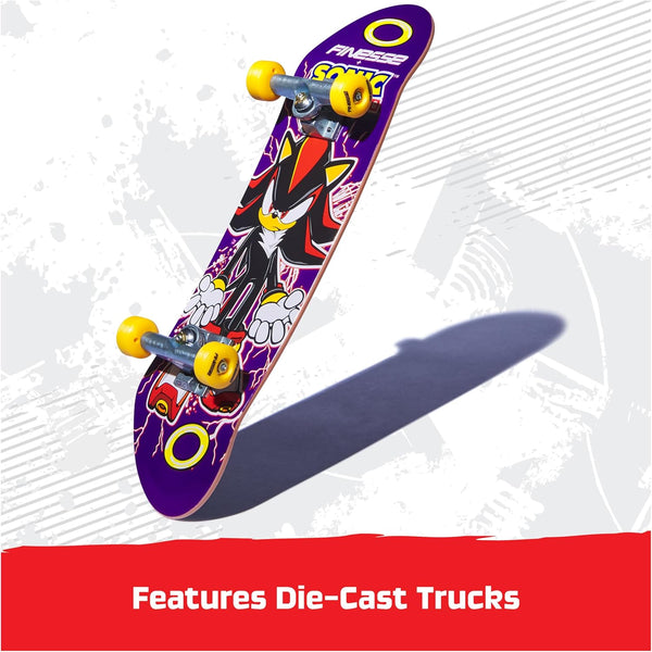 Tech Deck, Finesse X Sonic the Hedgehog Handboard; Authentic Mini Skateboards, Kids’ Toys for Boys and Girls, Ages 6 and up (Hands Use Only)