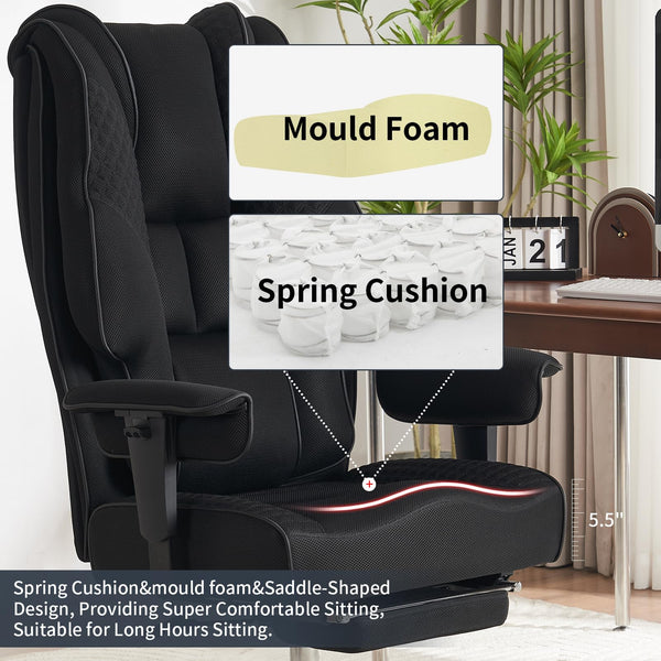 EXCEBET Ergonomic Office Chair – High Back PU Leather Executive Desk Chair with Adjustable Armrests, Swivel Computer Chair for Home/Office, Heavy Duty Support up to 400 lbs