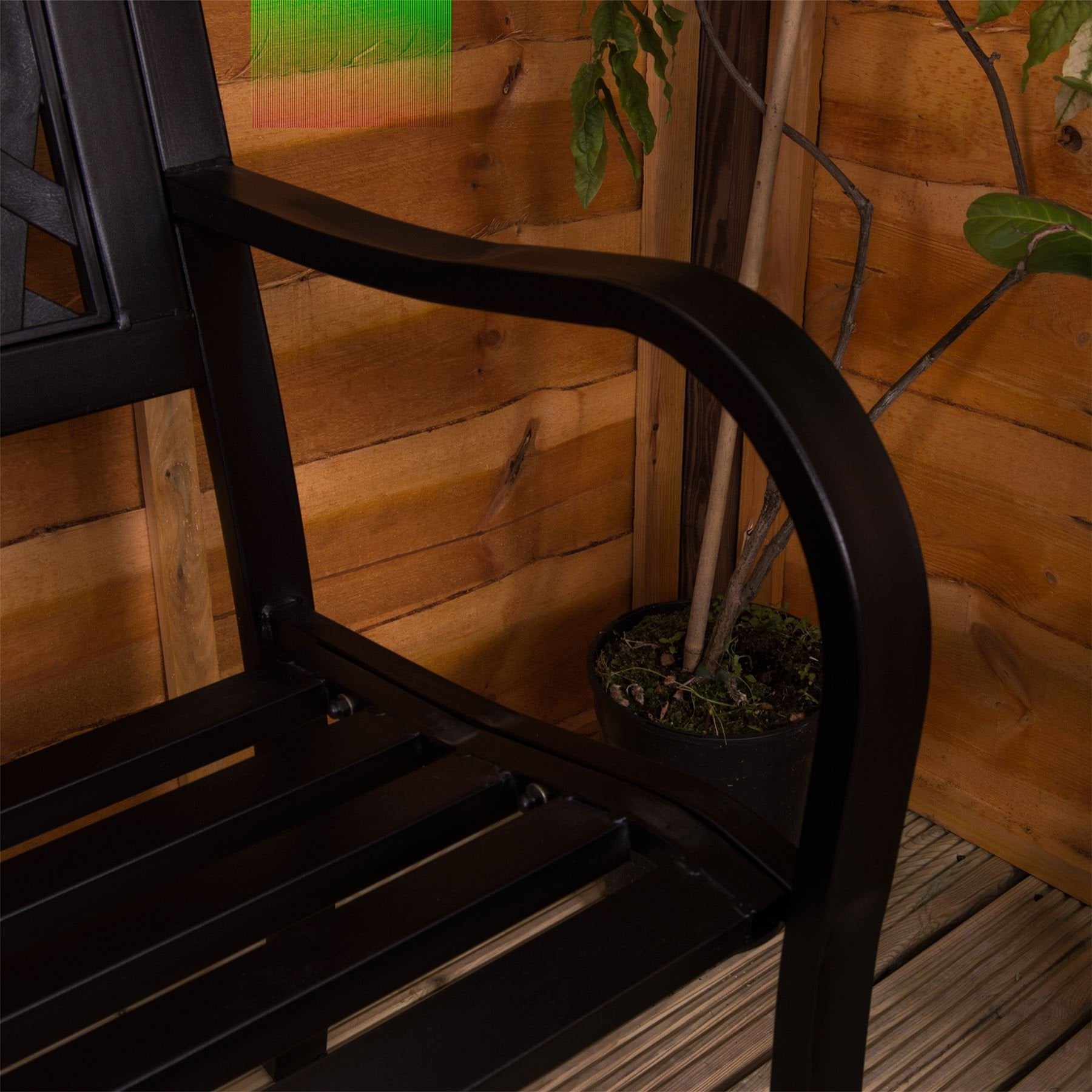 Home Discount Garden Vida Steel Garden Bench, Lattice Style Design 3 Seater Outdoor Furniture Seating Park Patio Seat