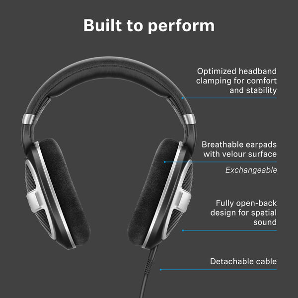 Sennheiser HD 599 SE Open-Back Wired Headphones, Premium Design, Natural Balanced Audio, Comfortable Fit for Music, Gaming, School, Work, Black