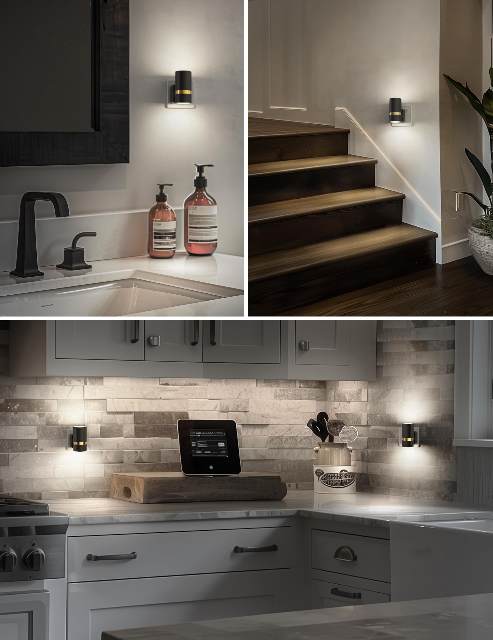 LOHAS-LED Night Light Plug in Wall, 1 Pack, Dimmable Nightlight, Dusk to Dawn Sensor, Brightness Adjustable 0-100LM, 3000K Warm White, Plug-in Modern Night Light for Hallway Bedroom Stair Bathroom