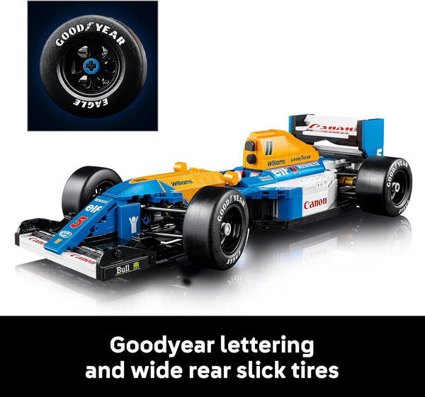 LEGO Icons Williams Racing FW14B & Nigel Mansell - F1 Car Model Set for Adults, with a Collectible Driver Minifigure, Trophy & Display Stand - Gift Idea for Men, Women & Teenage Motorsports Fans 10353
