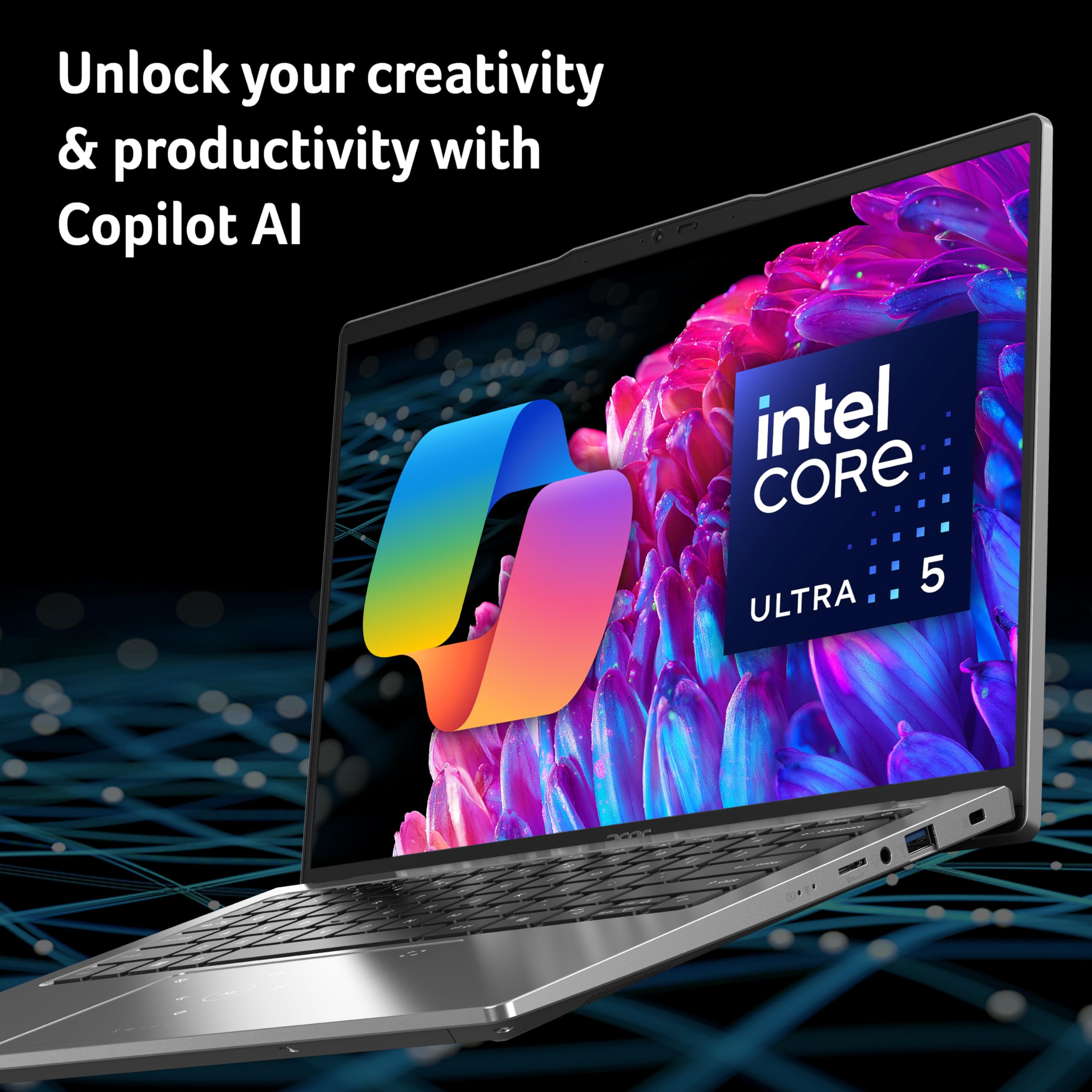 Acer Swift Go 14 SFG14-73 Laptop - Intel Core Ultra 5 125H, 16GB, 512GB SSD, Integrated Graphics, 14" 2.8K OLED, Windows 11, Silver