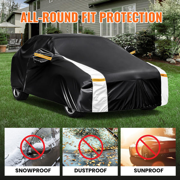 Car Cover Custom Fit for Mini Convertible F57(2016-2023), Car Covers for Outside Storage Waterproof Breathable, Full Cover Outdoor All Weather Protection Rain Sun Dust with Zip and Cotton(Black)