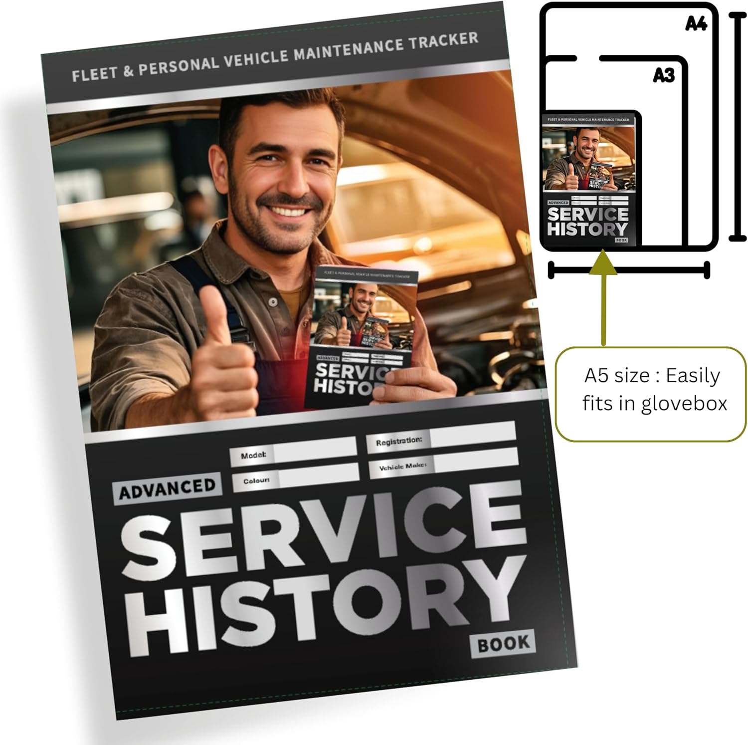 Ethicom® Blank Service History Book Car Motorbike Van Truck HGV PSV Tractor & Plant Maintenance Replacement Log Book PetDieselHybrid Land Rover Abarth Ford BMW Audi VW Service Book Transport Manager