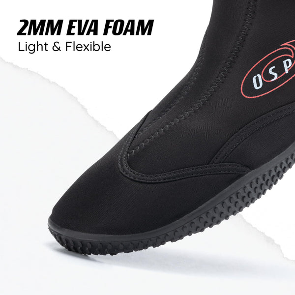 Osprey Adult Wetsuit Boots, Neoprene Boots for Men and Women, Aqua Boots Multiple Sizes