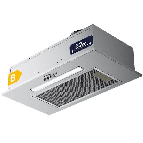 CIARRA Integrated Cooker Hood 52cm CBCS5913A Stainless Steel Built in Extractor Hood LED Light 3 Speeds Undercabinet Extractor Fan
