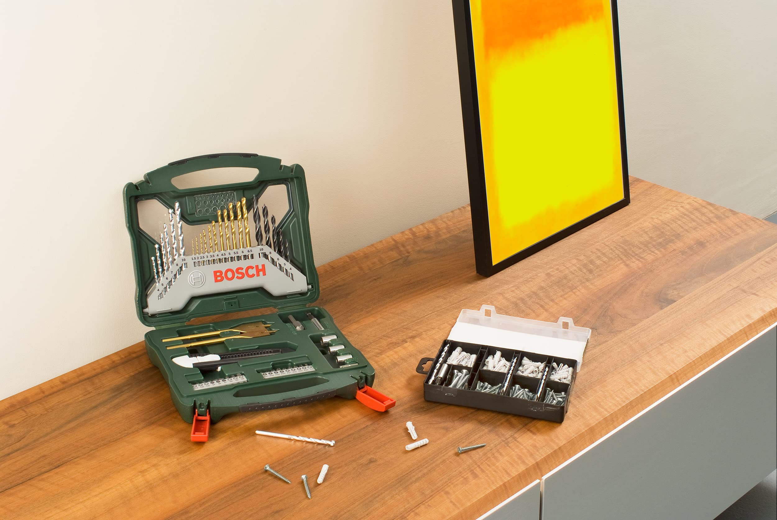 Bosch 70-Pieces X-Line Titanium Drill and Screwdriver Bit Set (for Wood, Masonry and Metal, Accessories Drills)