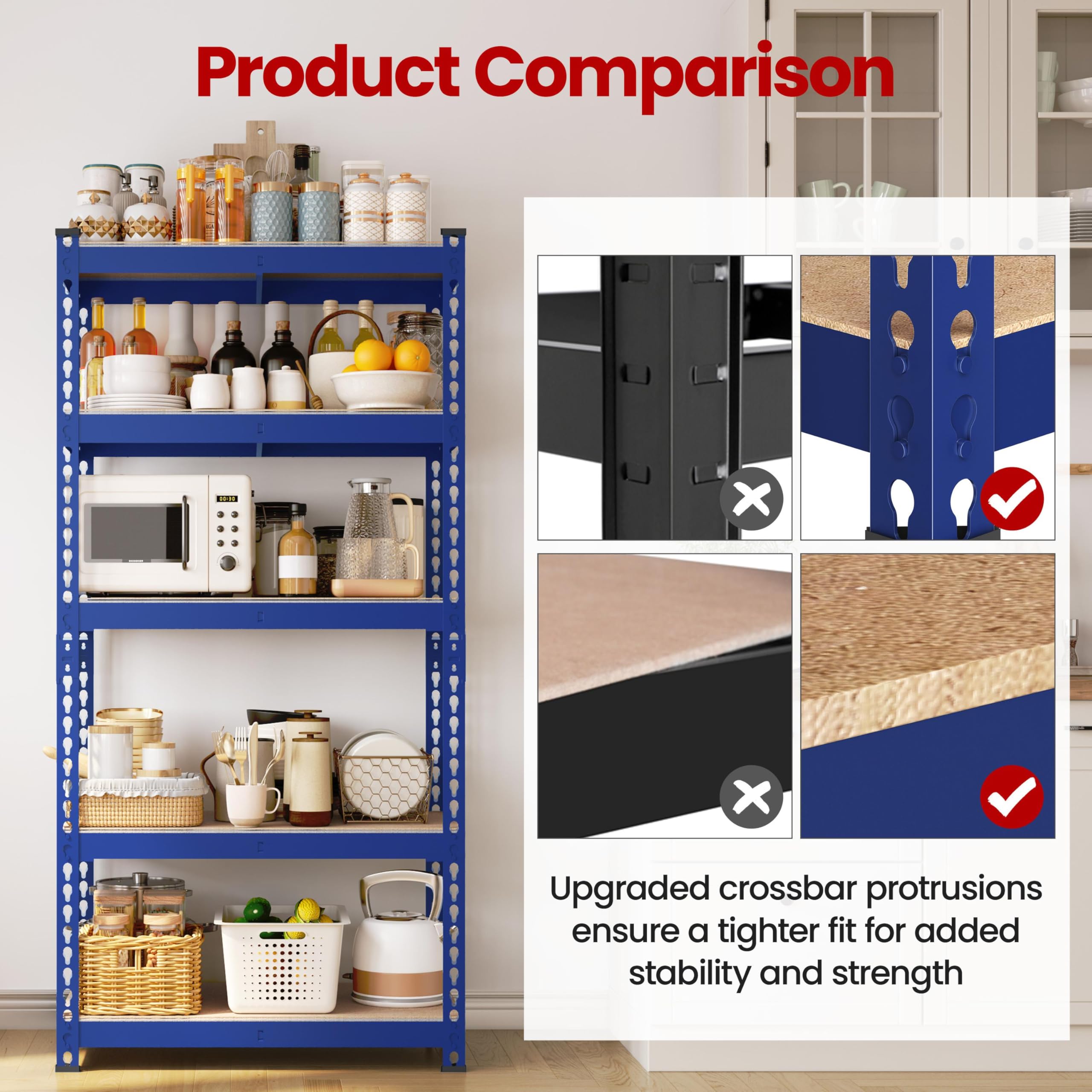 Yaheetech 5 Tier Garage Shelving Units, Heavy Duty Racking shelves, 150KG Per Shelf/750KG Capacity, 70cmx30cmx150cm（LxWxH,Dark Gray