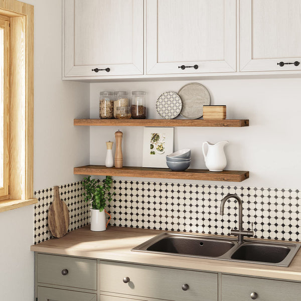 HOOBRO Floating Shelves, Wall Shelves Set of 2, Wall Mounted Shelves, 100 cm, Wall Display Racks, Decorative Hanging Shelf, Wooden Shelves, for