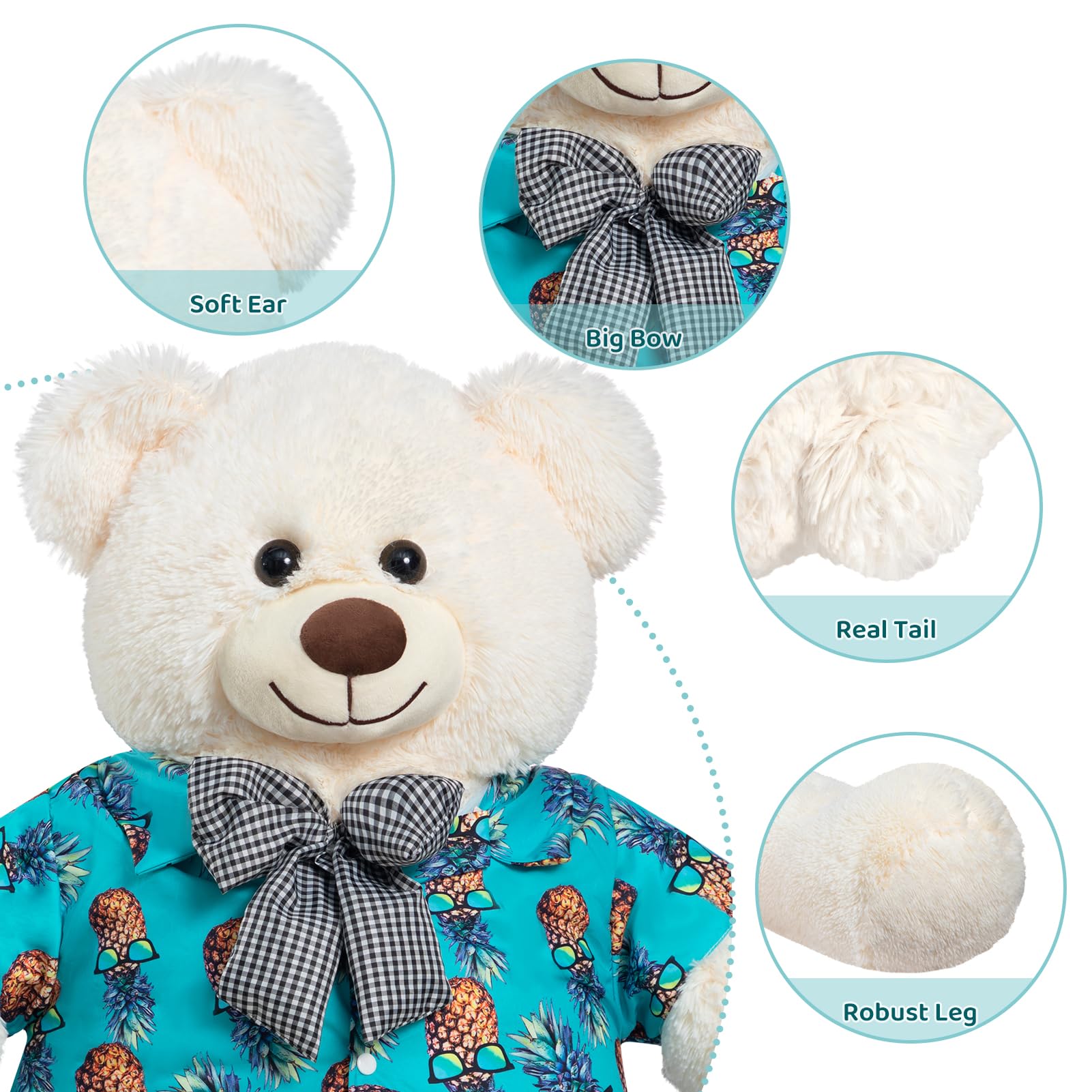 HollyHOME 150cm Giant Teddy Bear Stuffed Animal Large Soft Toys Plush Bear, Light Brown Age 3+