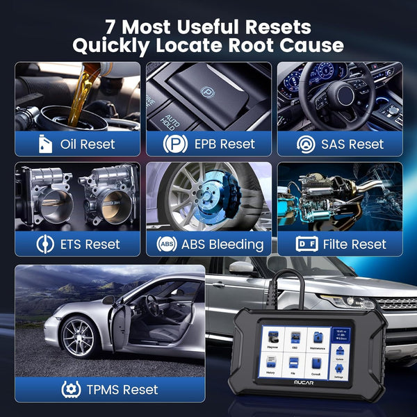 MUCAR Car Diagnostic Tool OBD2 Scanner, CS6 Car Scanner with 6 System (ABS SRS ECM TCM BCM TPMS) with 7 Reset Service (Oil EPB SAS ETS TPMS ABS DPF), Auto VIN Scan Tool for All Car Free Lifetime