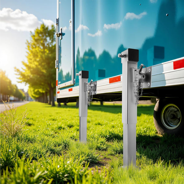 XPOtool 2x Trailer Prop Stands, max. Load Capacity 1350 kg per Stand, Adjustable Support Legs Set for Tipping Trailers