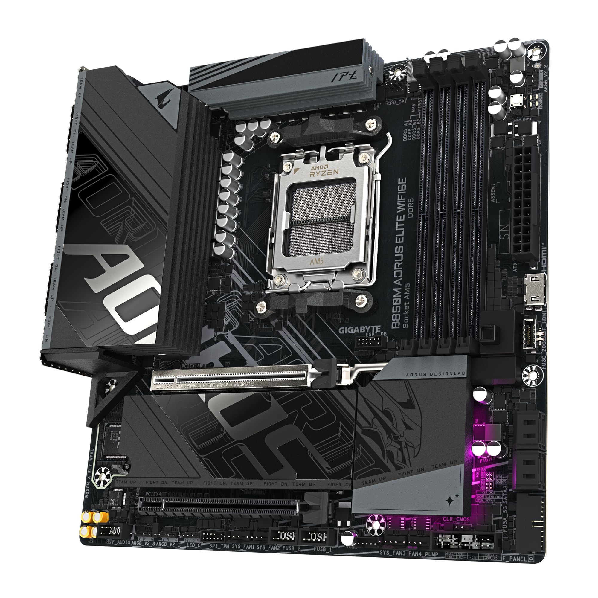 GIGABYTE B850 AORUS ELITE WIFI7 Motherboard - AMD Ryzen 9000 Series CPUs, 14+2+2 Phases Digital VRM, up to 8200MHz DDR5 (OC), 1xPCIe 5.0 + 2xPCIe 4.0 M.2, 2.5 LAN, WIFI 7, USB 3.2 Gen 2x2