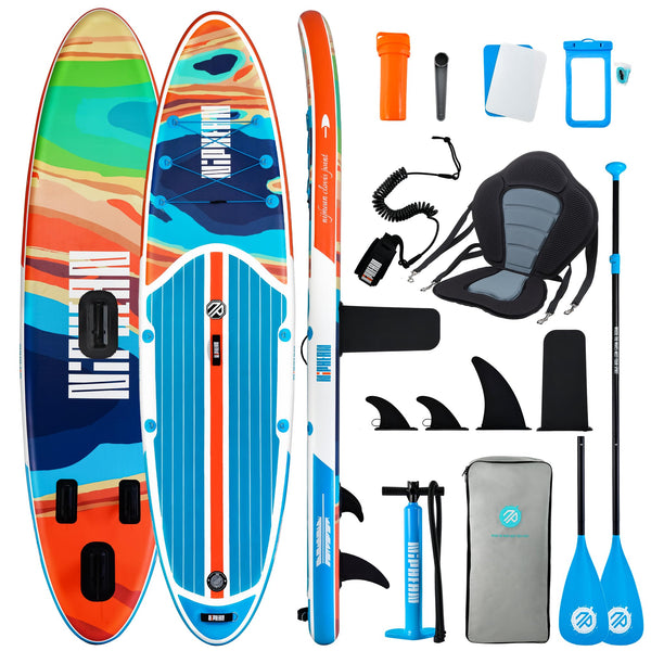 Niphean Inflatable Paddle Boards for Adults with All Accessories, 320cm Stand Up Paddle Board for All Skill Levels, SUP with 200kg Weight Capacity for 2 People, Inflatable Paddleboard with Seat