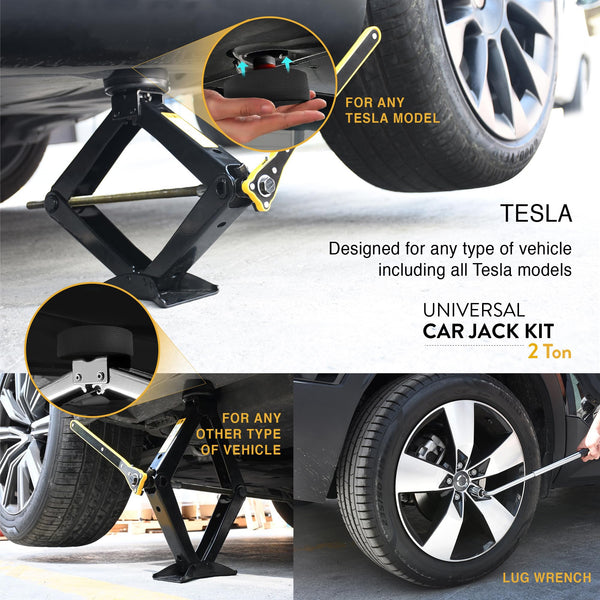 Car Jack Kit | Scissor Jack for Car 1.5 Ton (3,300 lbs) - Tire Jack Tool Kit | Portable, Ideal for SUV and Auto - Universal Emergency Kit with Lug Wrench | Heavy Duty Material