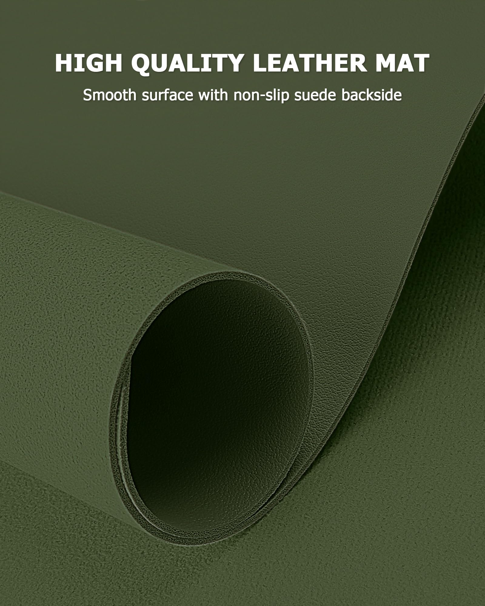 MOLMO Non-Slip Desk Mat, Waterproof Desk Pad Table Protector, Easy Clean Laptop Mat Large Mouse Pad Leather Writing Mat with Suede for Office /Home/Decor (Light Green, 60 x 35 cm)