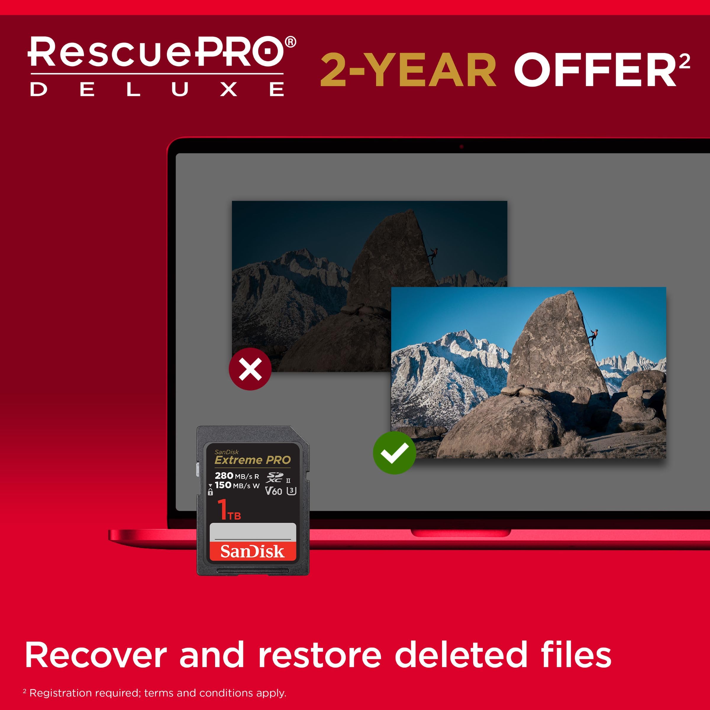 SanDisk 128GB Extreme PRO SDXC card, SD Card, V30 Memory Card, 4K UHD, up to 200 MB/s, SanDisk QuickFlow Technology, RescuePro Deluxe Data Recovery Software, UHS-I, Class 10, U3, V30