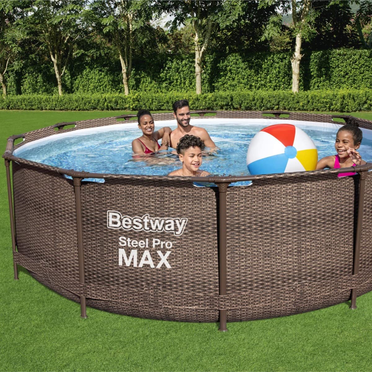 Bestway, Steel Pro Pool Max Swimming Pool, Above Ground Swimming Pool, Metal Frame Pool, 12ft