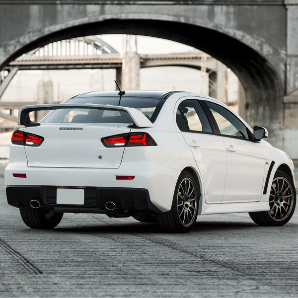 VLAND LED Rear Lights compatible with Lancer & EVO X 2008-2020 (Not Fit fortis/io), w/Sequential indicator, Driver & Passenger Side (Smoked dynamic 2)