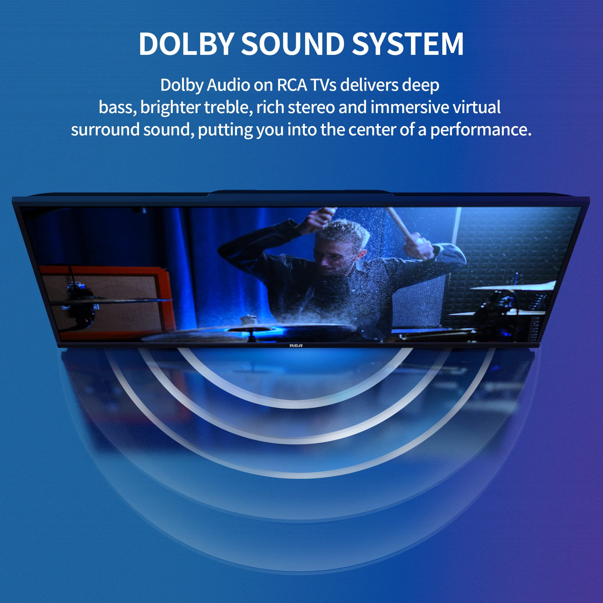 RCA RB24H2CU 24" inchFreeview HD TV DVB-T2/C/S2 Dolby Digital Audio, LED Backlighting Display, HDMI VGA PC SCART USB Travel Small TV for Motorhome and Campervan,Caravans,12 Volt