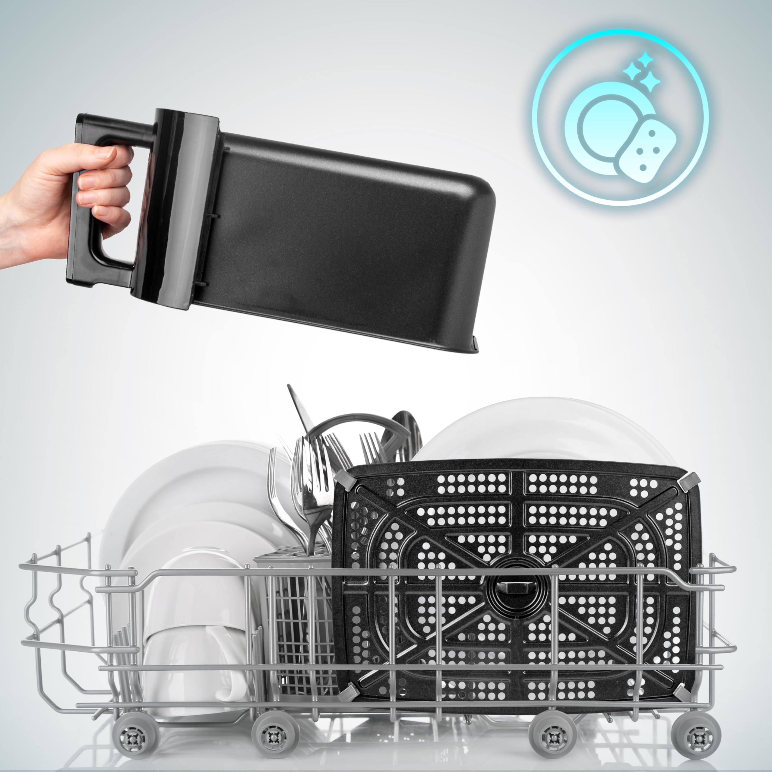 Duronic Large Drawer AFD1 | LARGE DRAWER ONLY | 10L Drawer Specifically for the Duronic AF24 Air Fryer, One Big Sync Cook Cooking Tray for Dual Zone