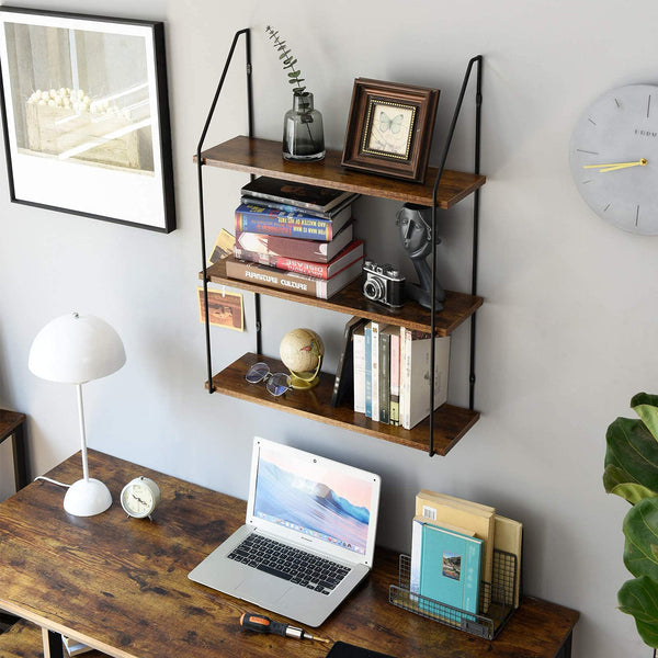 IBUYKE Floating Shelves, Wall Shelf Outdoor, 60x20x80cm, Shelving Unit for Wall, Plant Stand, Kitchen Spice Rack, Storage Organiser Shelf for Bedroom,