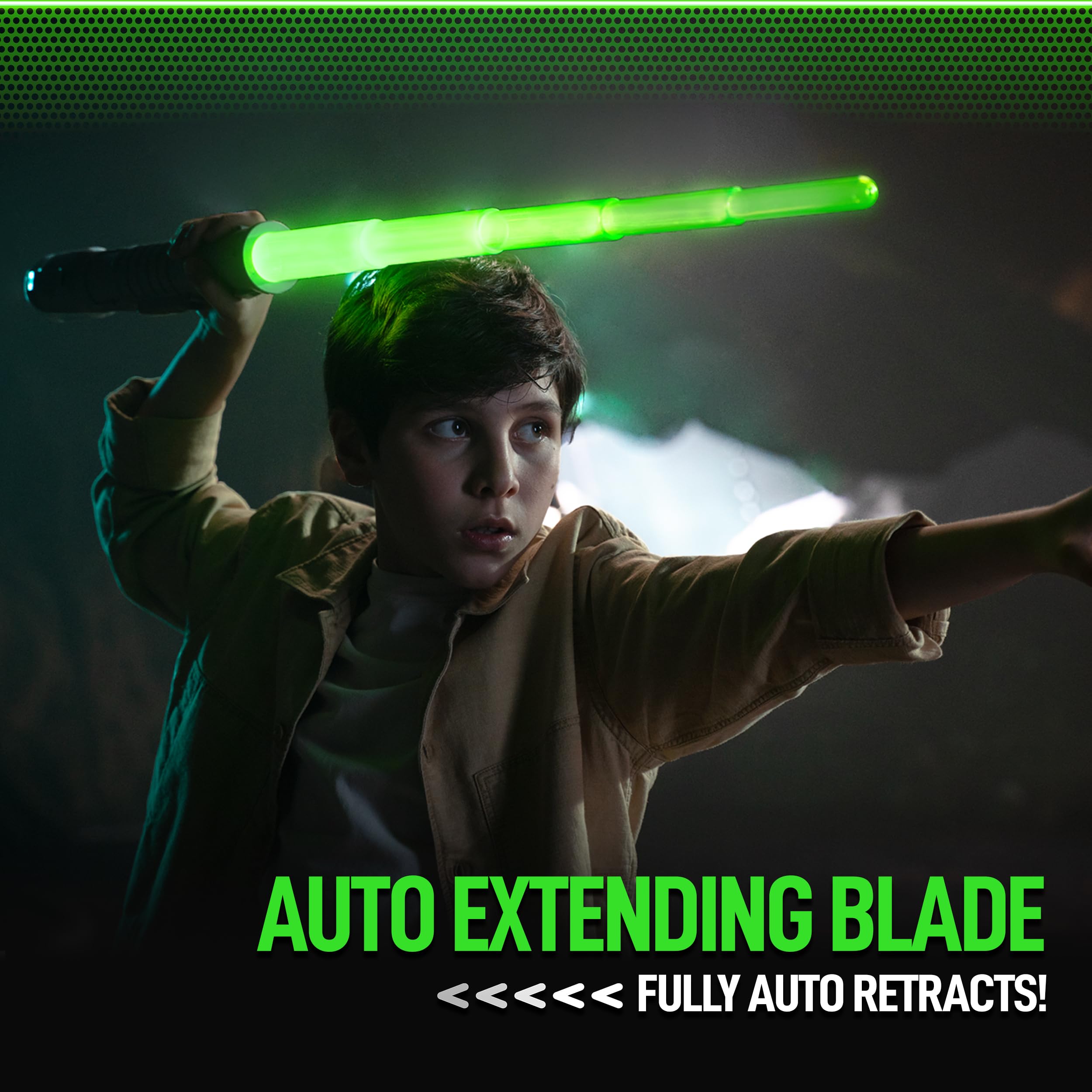 Power Saber: Green | Auto Extending 30" LED Energy Blade | With Motion Based Light and Sound Effects | Recommended Ages 6+