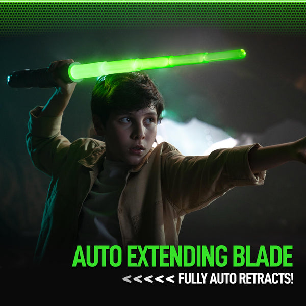 Power Saber: Green | Auto Extending 30" LED Energy Blade | With Motion Based Light and Sound Effects | Recommended Ages 6+