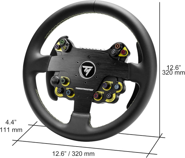Thrustmaster EVO Racing 32R Leather, Round Leather-Wrapped Wheel Rim and Detachable Hub, For PC and Consoles