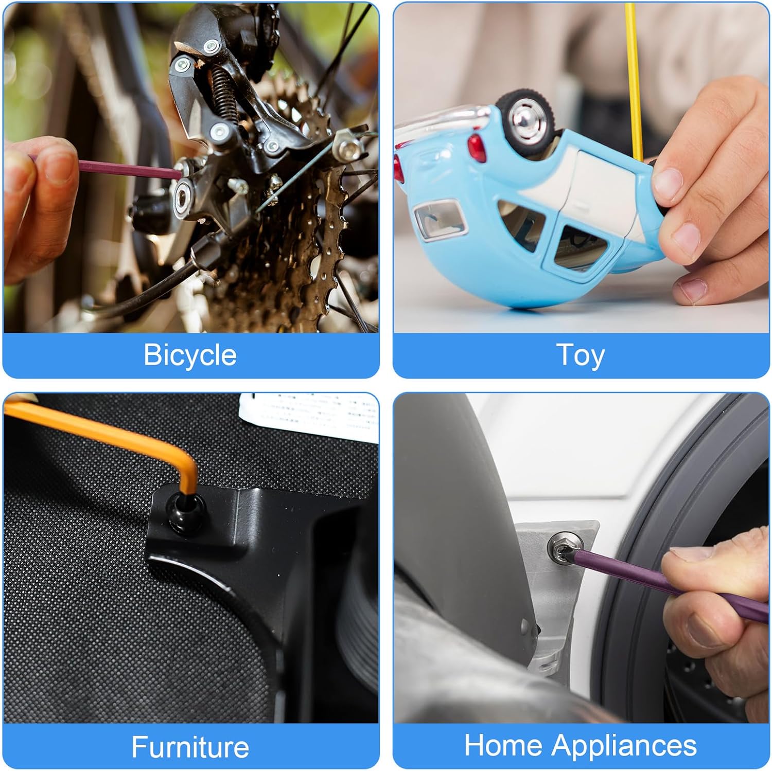 ss shovan 18PCS Allen Key Set, Metric Ball End Hex Key Set and Torx/Star Key Set (with T-Handle), Sizes 1.5mm-10mm & T10-T50, Alan Keys Sets for Furniture Assembly, Household DIY, Bike Repair