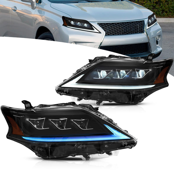 VLAND Motor LED Rear Lights compatible with RX270, RX330, RX350 F Sport, RX400h, RX450h, RX450hl 2010-2015, w/Amber Sequential Indicator, Driver & Passenger Side - Clear