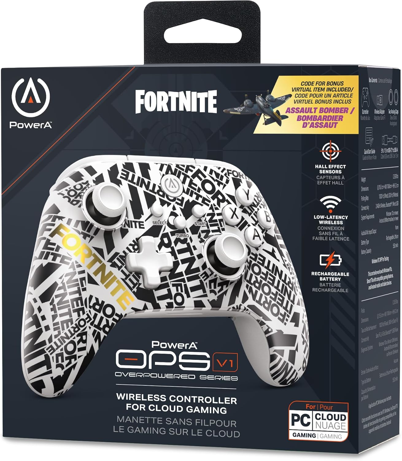 PowerA OPS v1 Wireless Controller for Cloud Gaming - Fortnite Edition, gamepad, wired video game controller, gaming controller, works with Windows 10/11