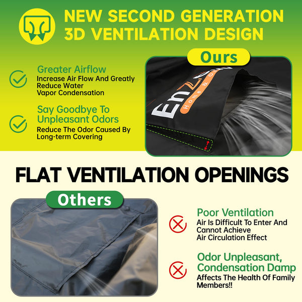 Enzeno Outdoor Garden Furniture Set Covers Waterproof,242x182x100cm Tear Resistant Oxford Fabric Furniture Covers for Outside,Large Patio Set Cover, Garden Table Cover,Windproof, Anti-UV,Rectangular