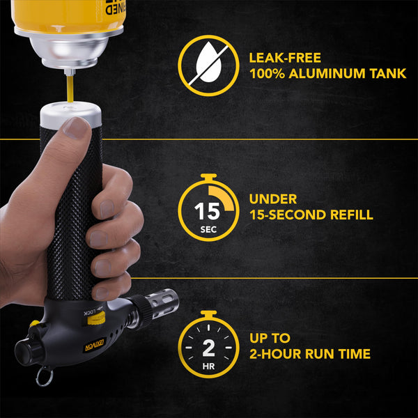 LEXIVON Butane Soldering Iron Multi-Purpose Kit | Cordless Self-Igniting Adjustable Flame 7-Tip Set | Pro-Grade (LX-770)